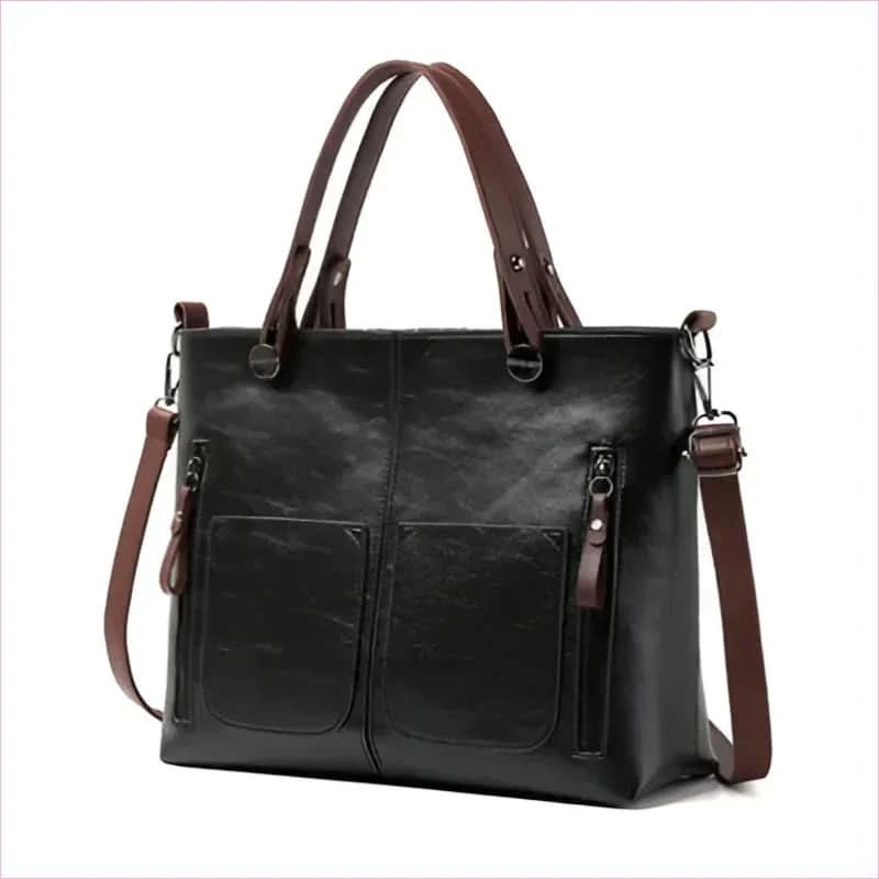 Large Capacity Retro Faux Leather Diagonal Cross Bag for Women - Pleasures and Sins