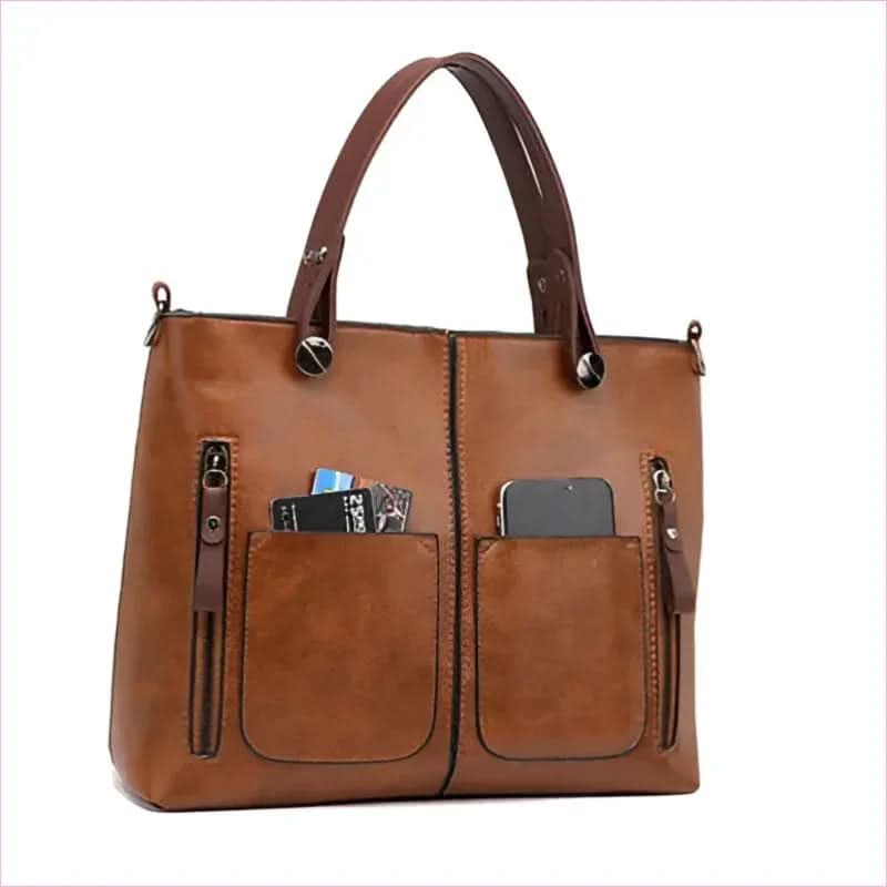 Large Capacity Retro Faux Leather Diagonal Cross Bag for Women - Pleasures and Sins