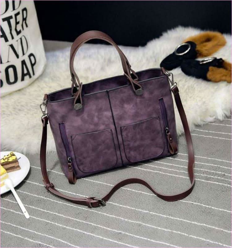 Large Capacity Retro Faux Leather Diagonal Cross Bag for Women - Pleasures and Sins