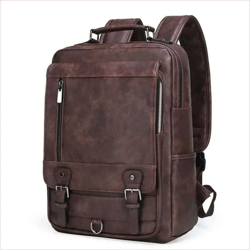 Large Capacity Usb Charging Backpack in Men's Faux Leather - Pleasures and Sins