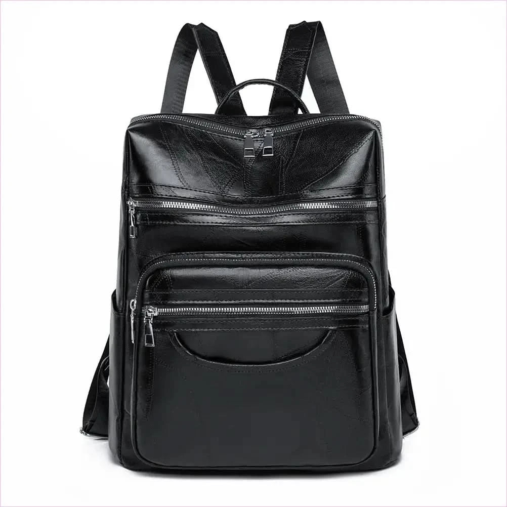 Large Capacity Women's Pu Leather Backpack in Brown - Pleasures and Sins