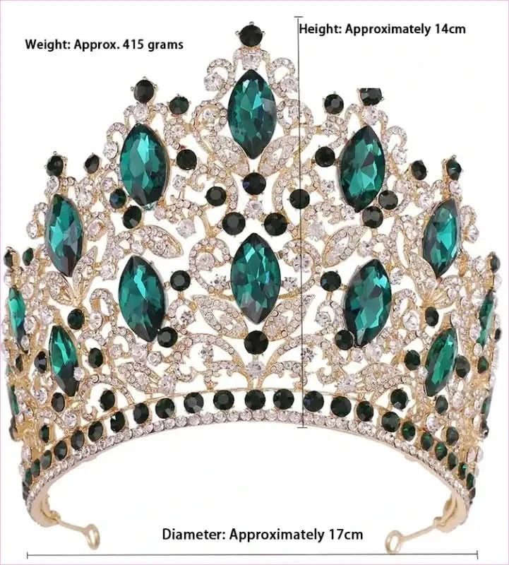 Luxury Royal Crown Tiara with Crystals and Filigree Designs - Pleasures and Sins