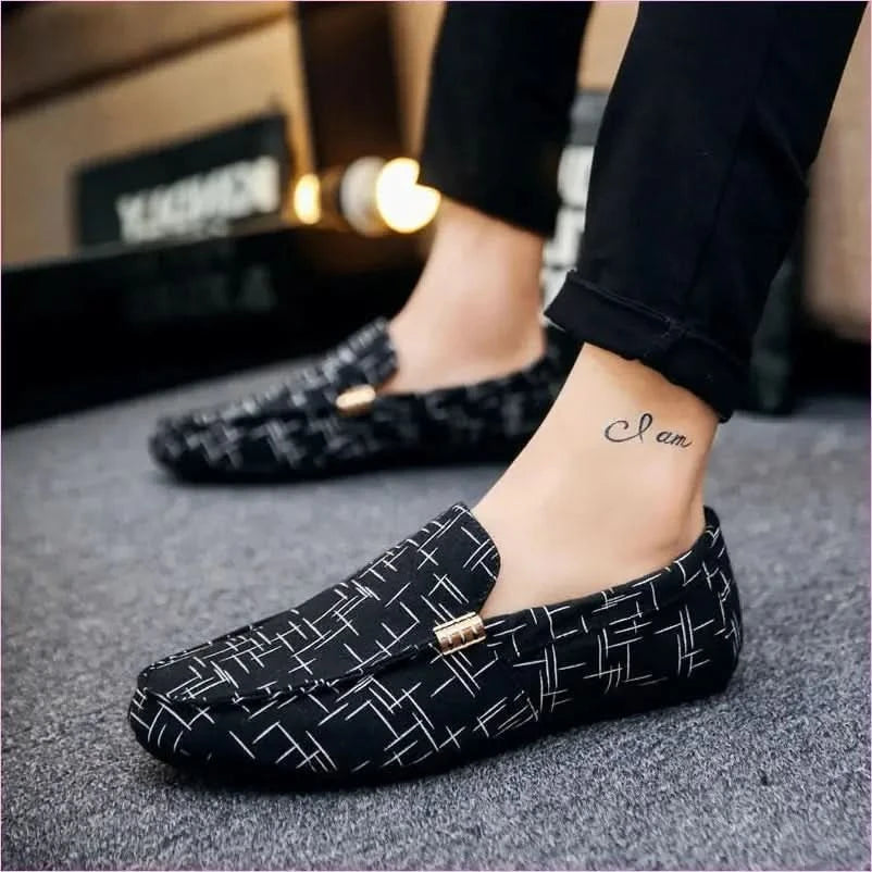 Men Loafers in Light Canvas for Casual Spring Style - Pleasures and Sins