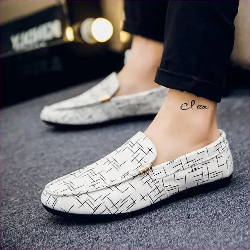 Men Loafers in Light Canvas for Casual Spring Style - Pleasures and Sins