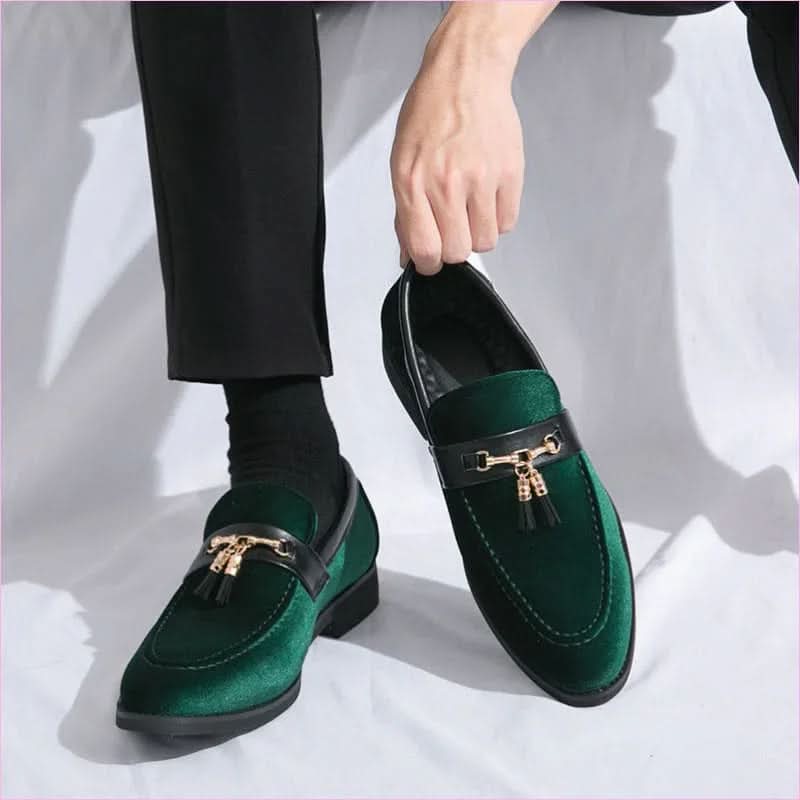 Men's British Style Velour Moccasin Trendy Shoes for Luxe Comfort - Pleasures and Sins