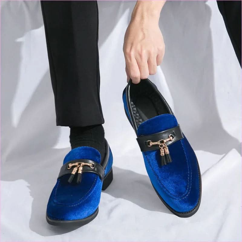 Men's British Style Velour Moccasin Trendy Shoes for Luxe Comfort - Pleasures and Sins