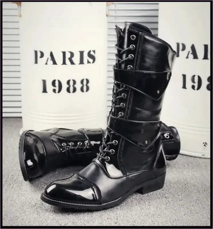 Mens Punk High Leg Boots - Pleasures and Sins