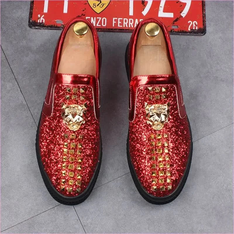 Mens Sequin Wedding Shoes Subtle Stud Detailing Increased Style - Pleasures and Sins