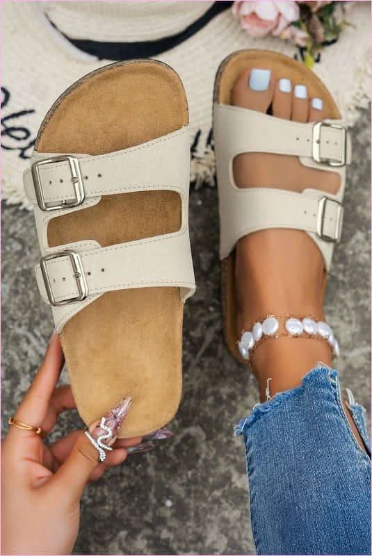 Open Toe Buckle Plaid Summer Shoes for Stylish Summer Footwear - Pleasures and Sins