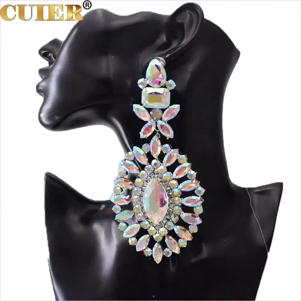 Ornate Crystal Chandelier Luxury Earrings Stunning Huge Drop Style - Pleasures and Sins