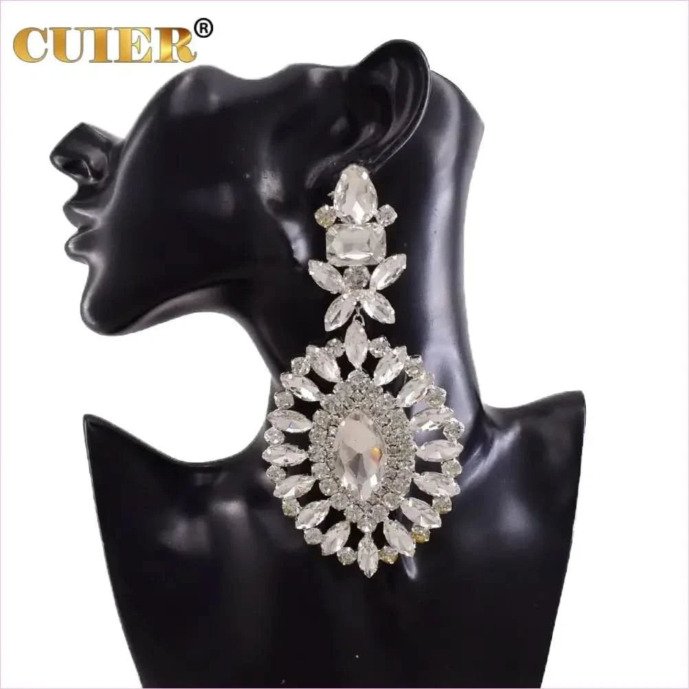 Ornate Crystal Chandelier Luxury Earrings Stunning Huge Drop Style - Pleasures and Sins