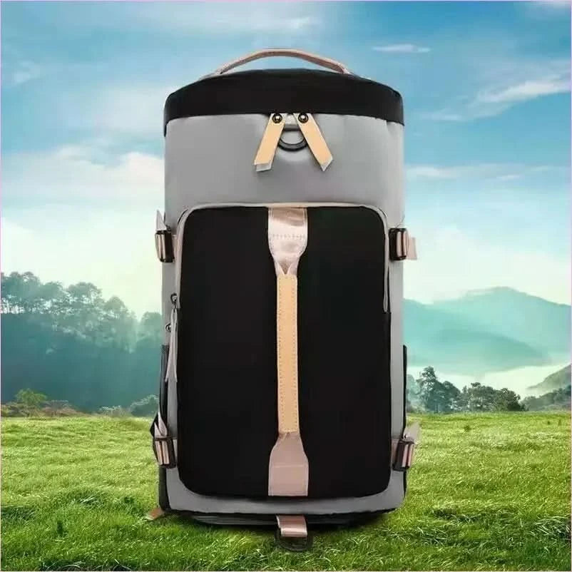 Pink and Gray Womens Gym Bag Backpack with Matching Duffel Bag - Pleasures and Sins