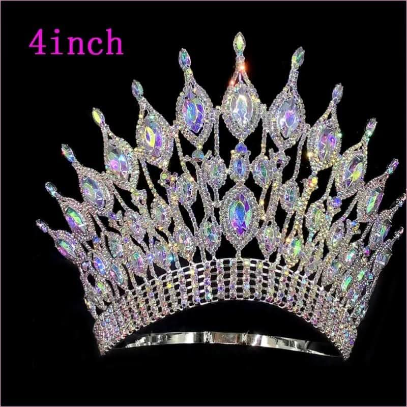 Pink Gemstone Rhinestone Wedding Crown Tiara Hair Jewellery - Pleasures and Sins
