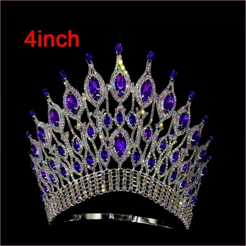 Pink Gemstone Rhinestone Wedding Crown Tiara Hair Jewellery - Pleasures and Sins