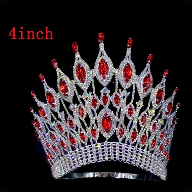 Pink Gemstone Rhinestone Wedding Crown Tiara Hair Jewellery - Pleasures and Sins