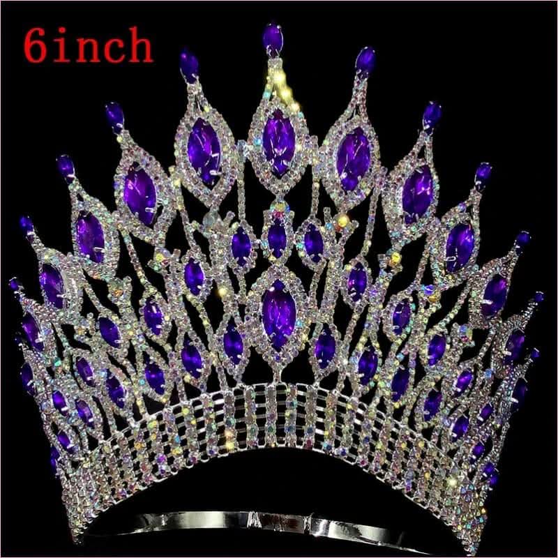 Pink Gemstone Rhinestone Wedding Crown Tiara Hair Jewellery - Pleasures and Sins