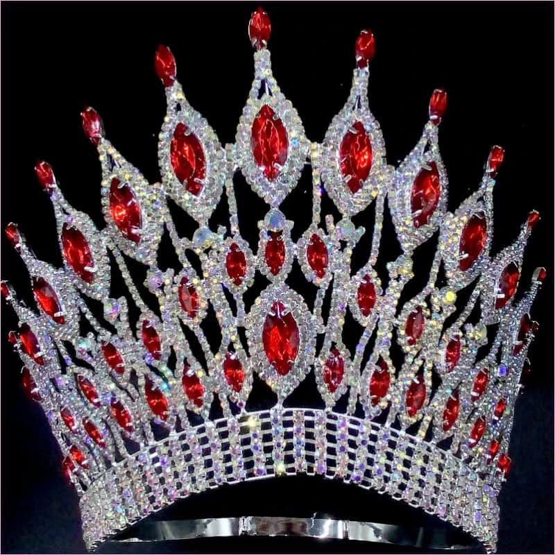 Pink Gemstone Rhinestone Wedding Crown Tiara Hair Jewellery - Pleasures and Sins