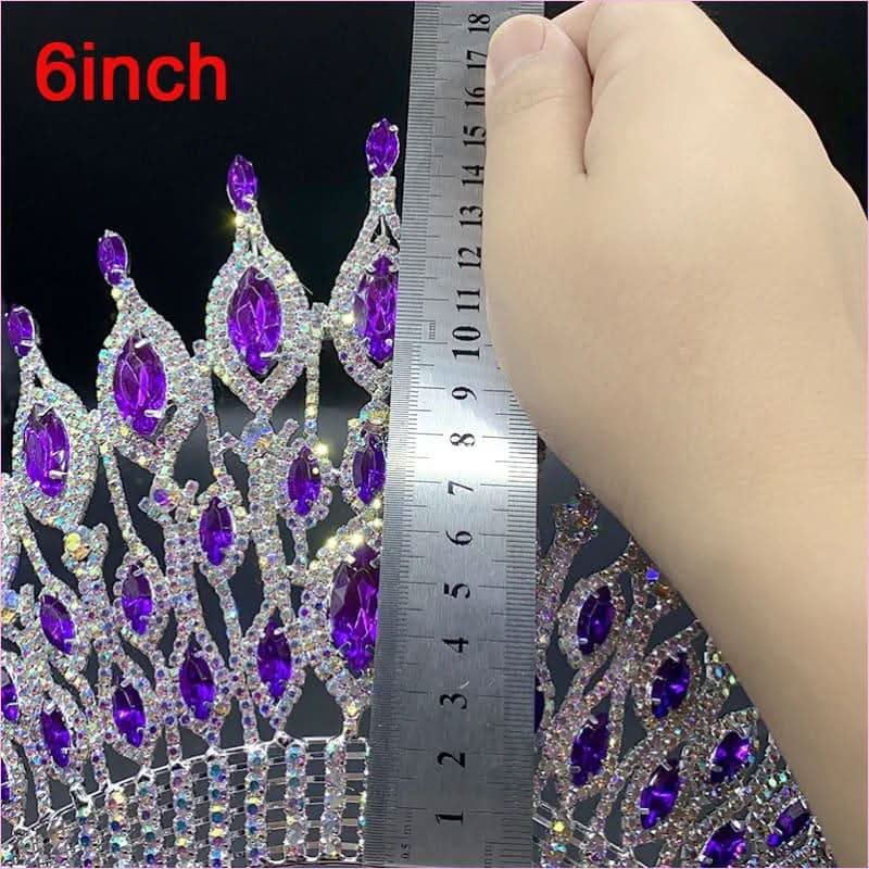 Pink Gemstone Rhinestone Wedding Crown Tiara Hair Jewellery - Pleasures and Sins