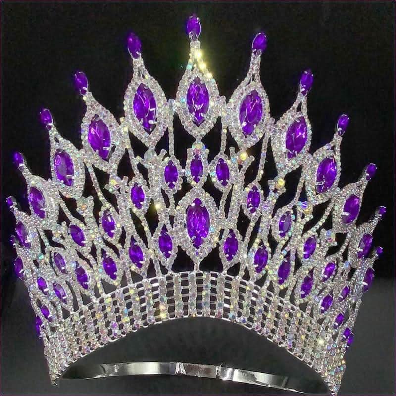 Pink Gemstone Rhinestone Wedding Crown Tiara Hair Jewellery - Pleasures and Sins