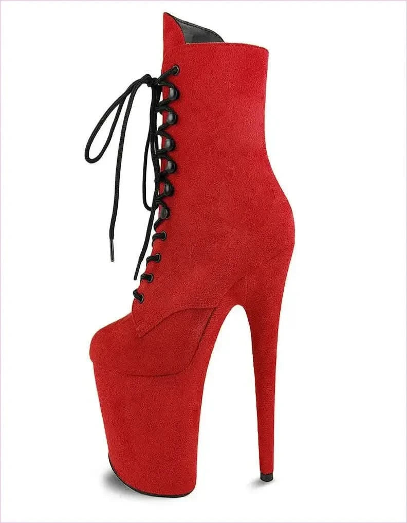 Pink High-heeled Pole Dance Shoes with 20cm Heel and Waterproof Platform - Pleasures and Sins