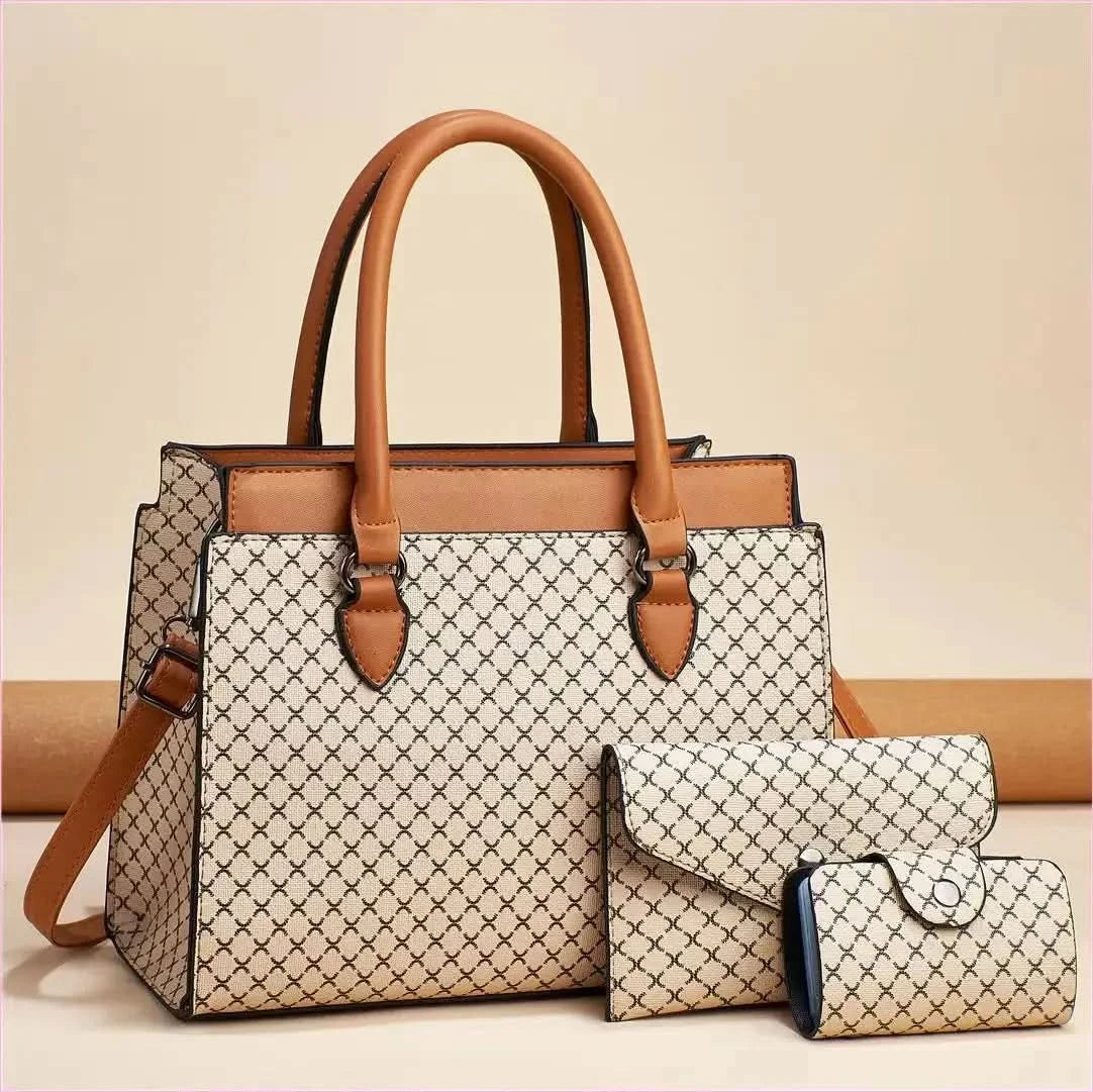 Plaid Pattern Purse Set for Fashionable Women with Plenty of Storage - Pleasures and Sins