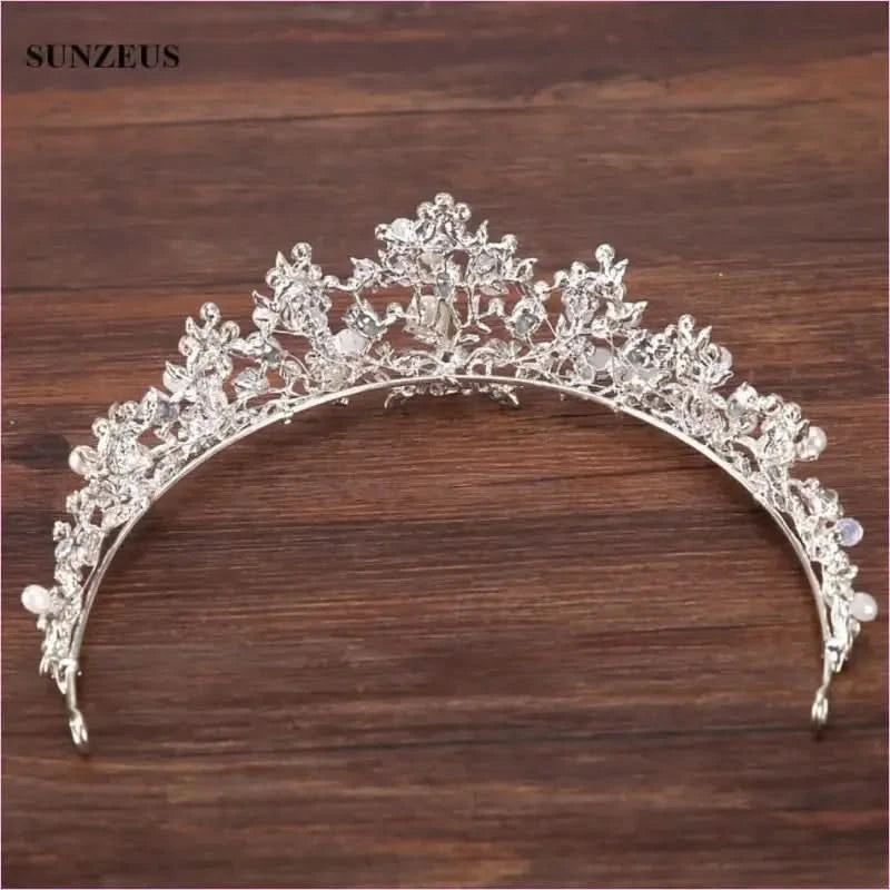 Pleasures and Sins Crystal Bridal Tiara with Pearl Headband - Pleasures and Sins