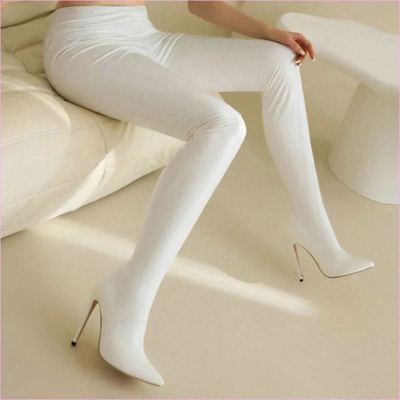 Pointed Toe Stiletto Heel Elastic Pant Boots for a Stylish Look - Pleasures and Sins