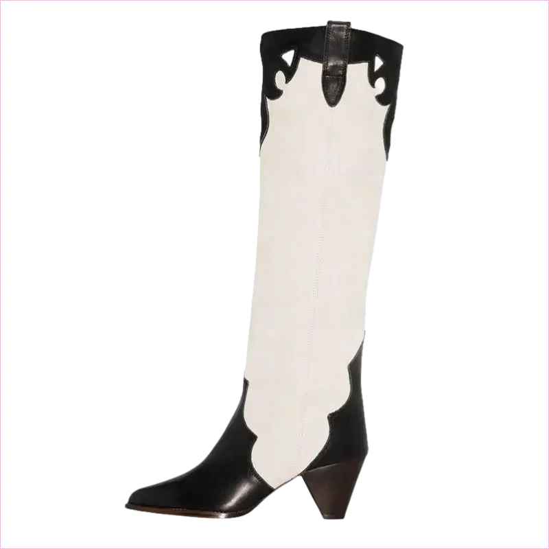 Quirky Women Patchwork Cowboy Boots for a Retro Vibe - Pleasures and Sins