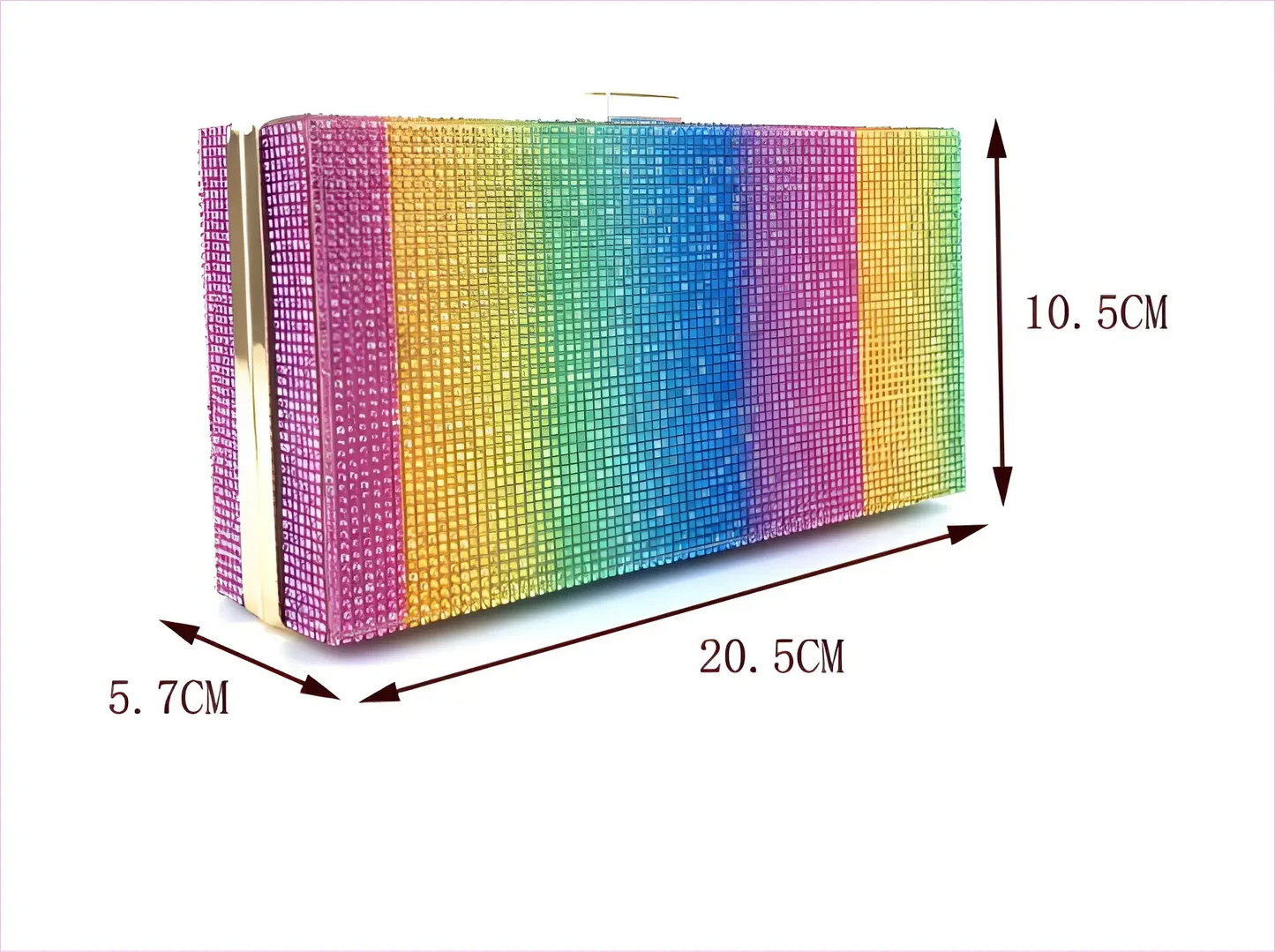 Rainbow Glitter Handheld Diamante Clutch for Women’s Pride Dinner - Pleasures and Sins
