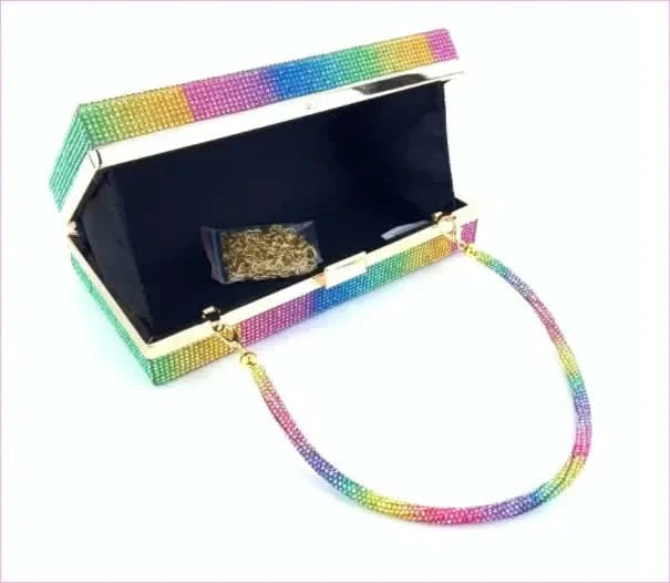 Rainbow Glitter Handheld Diamante Clutch for Women’s Pride Dinner - Pleasures and Sins