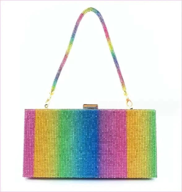 Rainbow Glitter Handheld Diamante Clutch for Women’s Pride Dinner - Pleasures and Sins