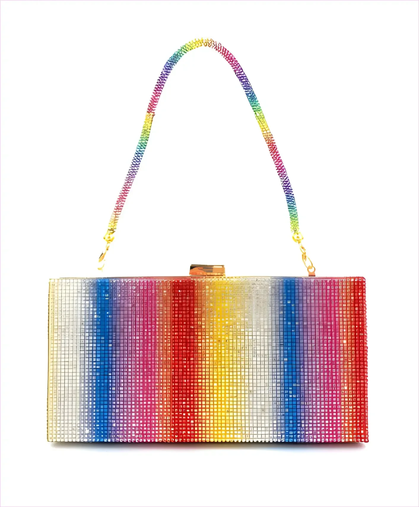 Rainbow Glitter Handheld Diamante Clutch for Women’s Pride Dinner - Pleasures and Sins
