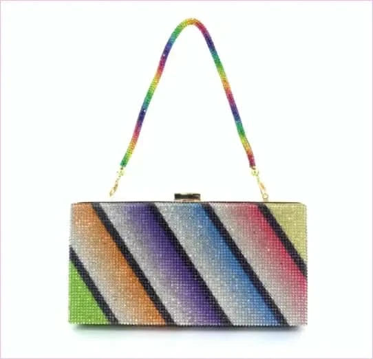 Rainbow Glitter Handheld Diamante Clutch for Women’s Pride Dinner - Pleasures and Sins