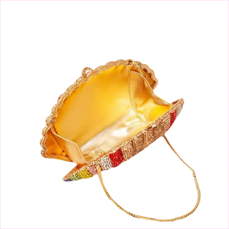 Rainbow Shell Rhinestone Evening Clutch Purse - Pleasures and Sins