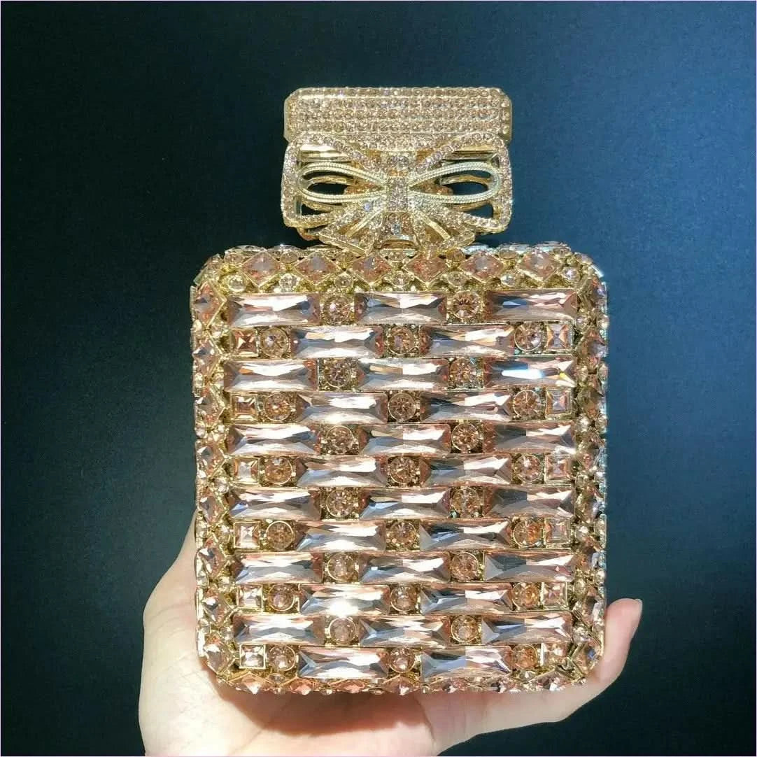 Rhinestone Bag Perfume Bottle with Glamorous Crystal Accents - Pleasures and Sins