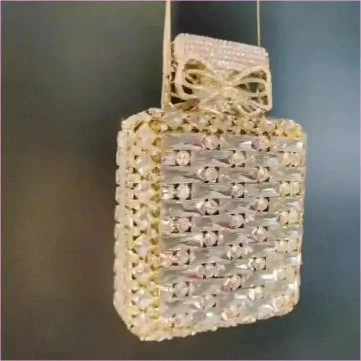 Rhinestone Bag Perfume Bottle with Glamorous Crystal Accents - Pleasures and Sins