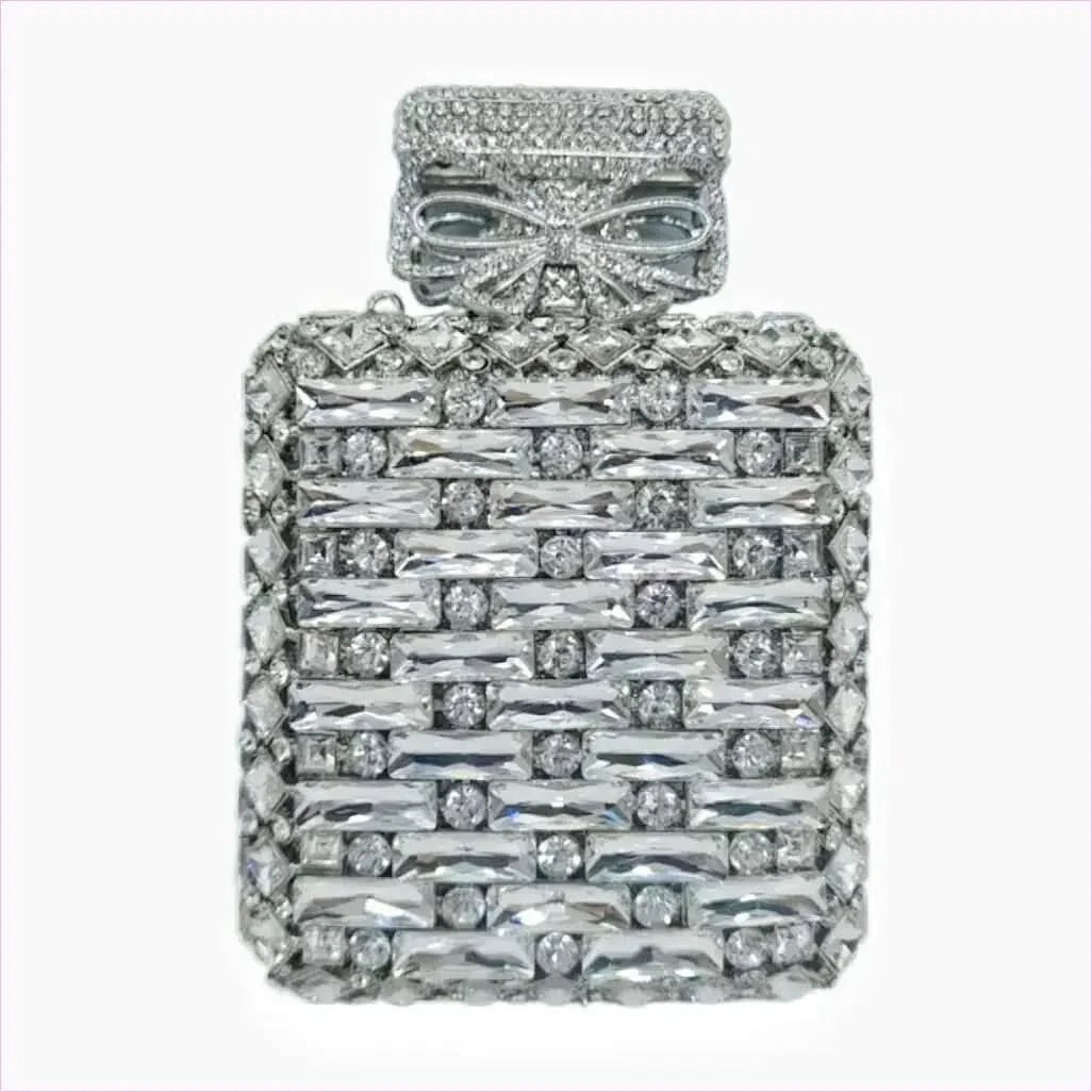 Rhinestone Bag Perfume Bottle with Glamorous Crystal Accents - Pleasures and Sins
