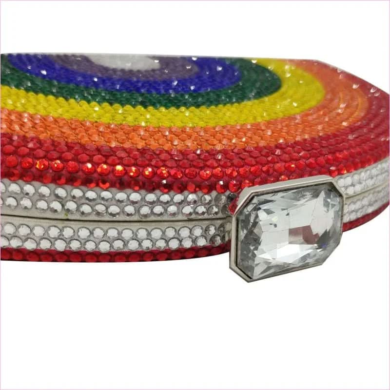Rhinestone Pride Rainbow Shape Clutch Shoulder Bag for Pride and Style - Pleasures and Sins