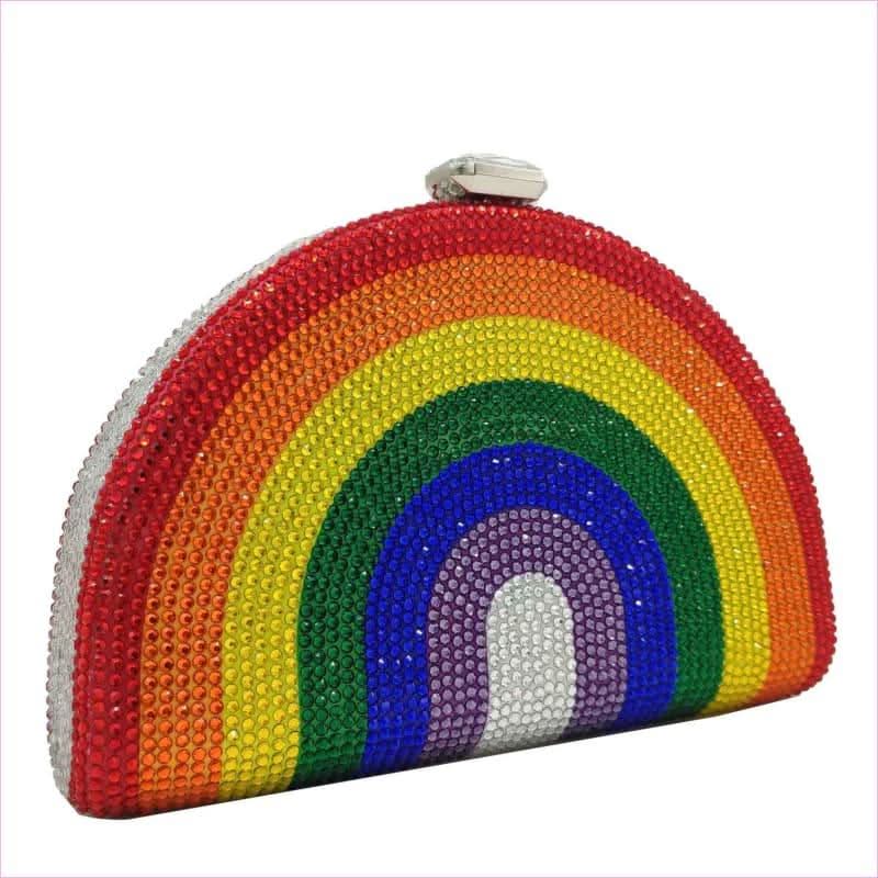 Rhinestone Pride Rainbow Shape Clutch Shoulder Bag for Pride and Style - Pleasures and Sins