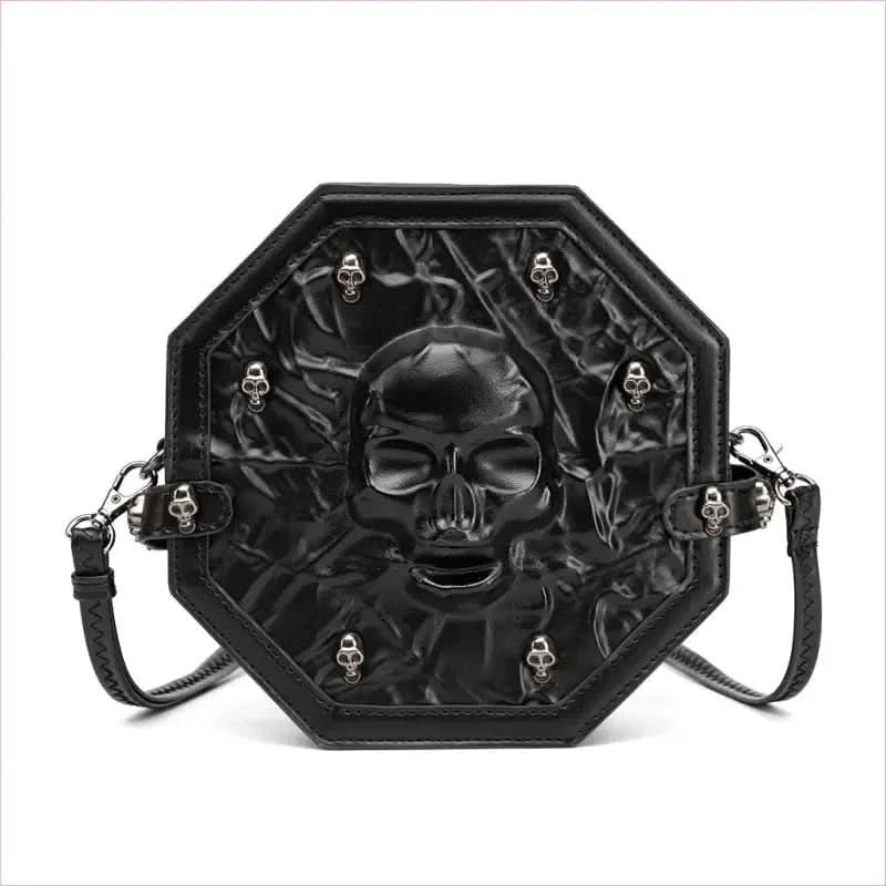 Skull Embossed Coffin Outer Bag Embossed Coffin Shape Bag Gothic Skull Coffin Bag Skull Coffin Handbag Steampunk - Pleasures and Sins