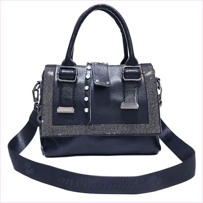 Soft Leather Rhinestone Encrusted Large Handbag for Style and Functionality - Pleasures and Sins