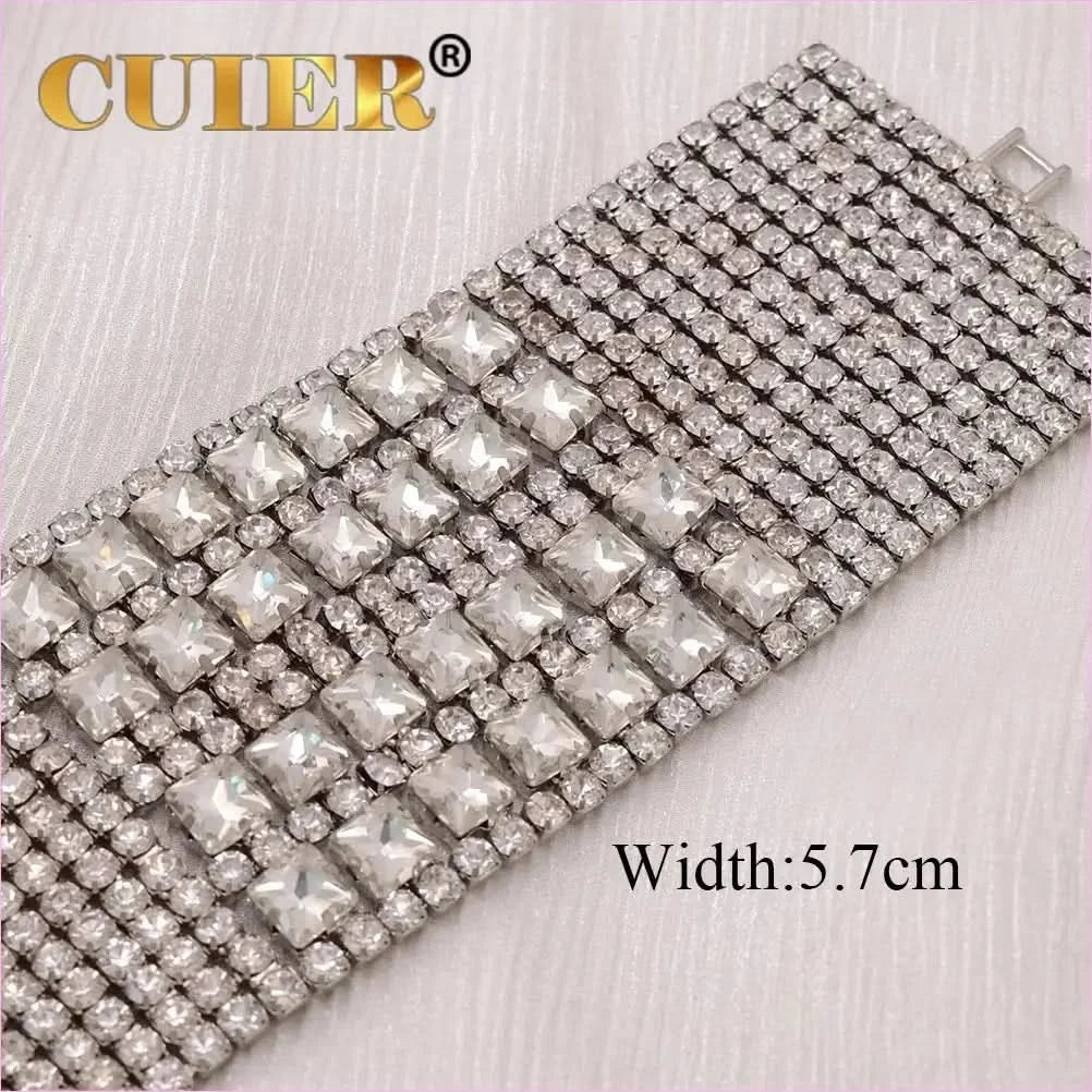 Sparkling Rhinestone Crystal Square Bracelet for Drag Queens - Pleasures and Sins