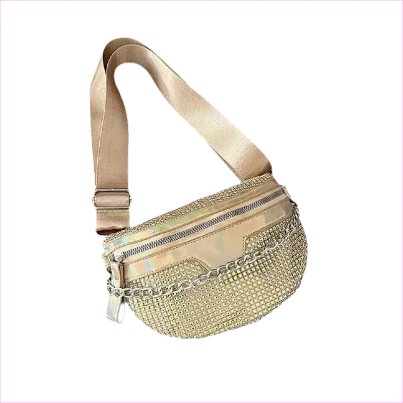 Sparkly Rhinestone Luxury Bum Bag Fanny Pack in Silver - Pleasures and Sins