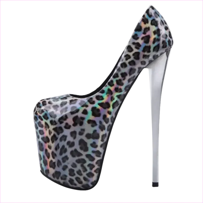 Stiletto Heel Leopard Print Drag Heels in Various Colors - Pleasures and Sins