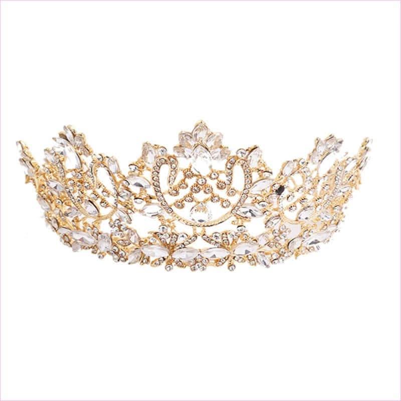 Stunning Crystal Flower Rhinestone Bridal Pageant Crown Tiara - Pleasures and Sins