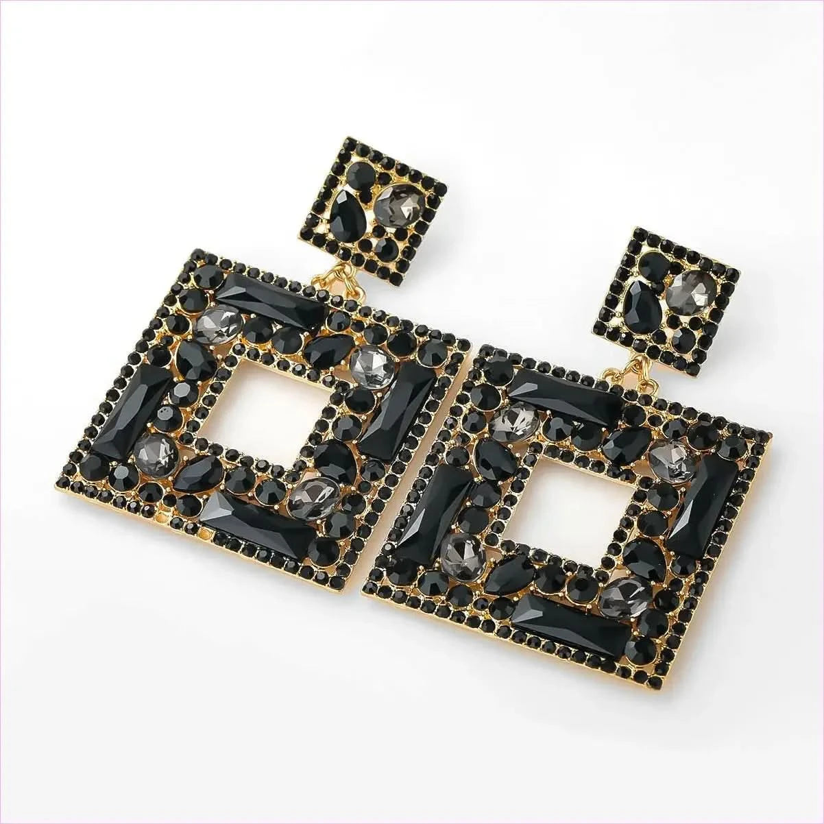 Stunning Multi-layer Square Diamond Rhinestone Earrings - Pleasures and Sins