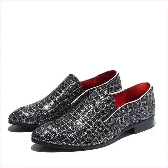 Stylish Men’s Pointed Sequin Glitter Shoes for any Celebration - Pleasures and Sins