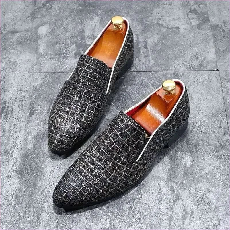 Stylish Men’s Pointed Sequin Glitter Shoes for any Celebration - Pleasures and Sins