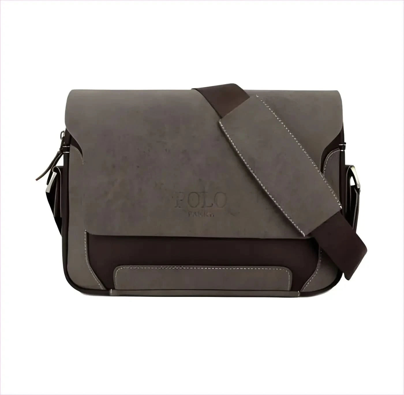 Stylish Mens Polo Messenger Bag in Leather and Oxford Material - Pleasures and Sins