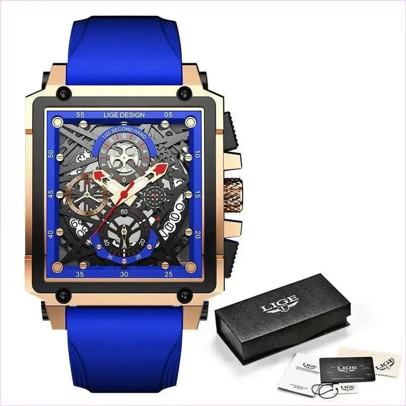 Stylish Square Multifunction Chronograph 30m Waterproof Watch - Pleasures and Sins